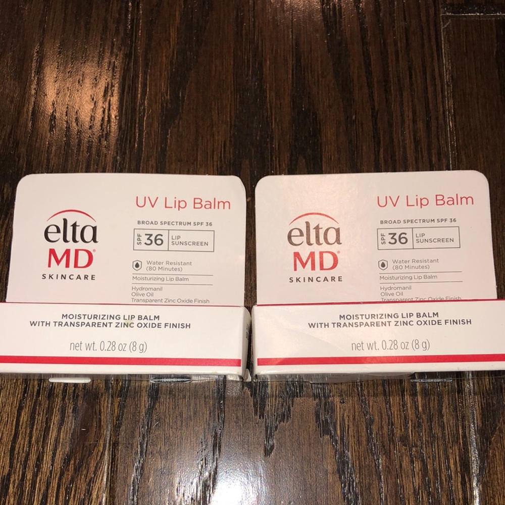 Elta MD UV lip balm spf 36 water resistant moisturizing lip balm set of two